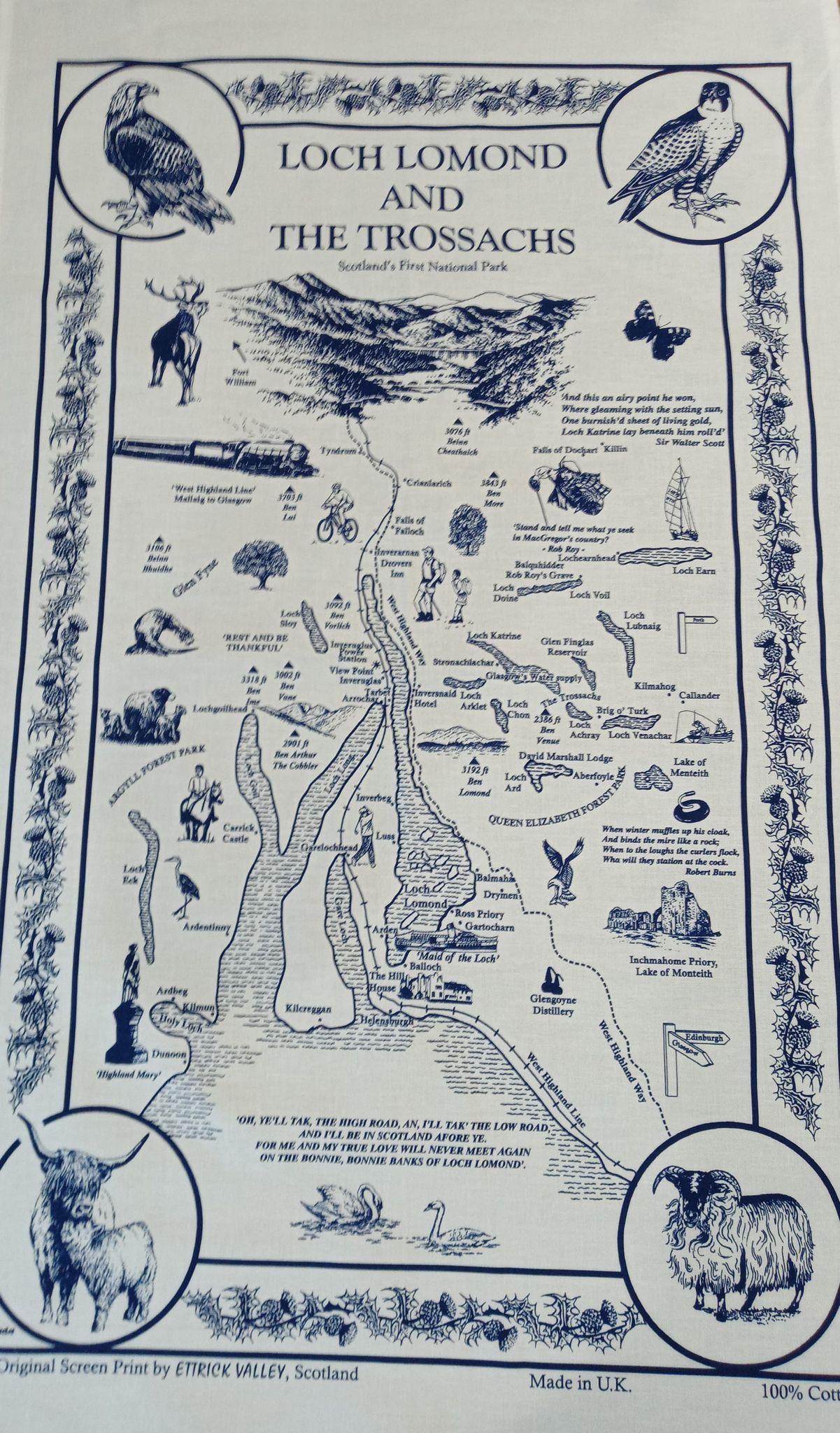 Vintage Loch Lomond & the Trossachs tea towel – Loch Lomond Gift House